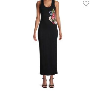 Staud flower Embroidered Black Maxi Dress